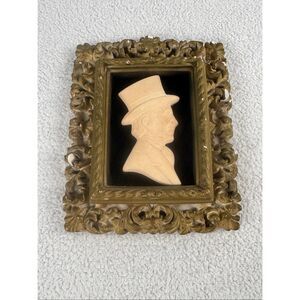Vintage Silhouette Plaster Wall Plaque/Man In A Top Hat